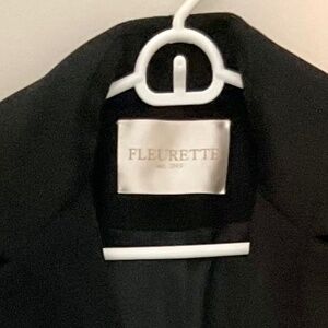 FLEURETTE BLACK JACKET, DOUBLE BREASTED, SIZE 4